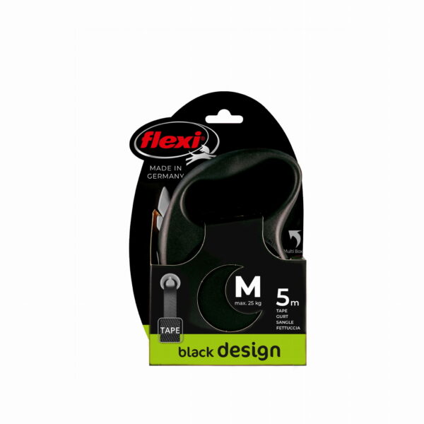 FLEXI Smycz automatyczna dla psa Black Design M taśma 5 m kol. czarny