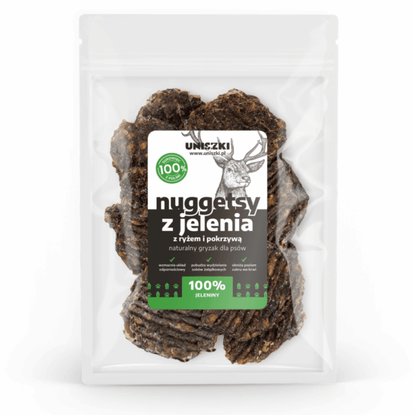 Nuggetsy z jelenia z ryżem i pokrzywą 70g UNISZKI