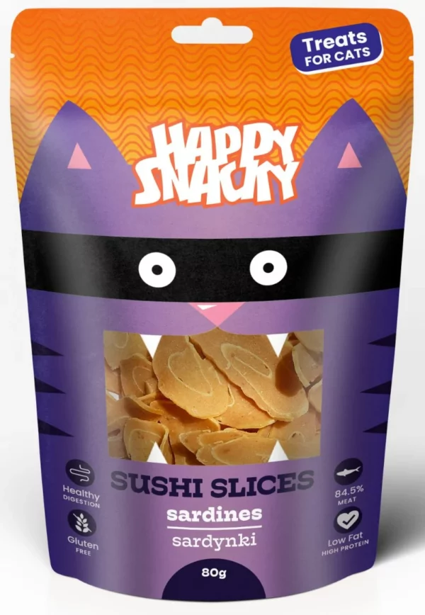 PLASTERKI SUSHI Z SARDYNKI 80G KOT HAPPY SNACKY