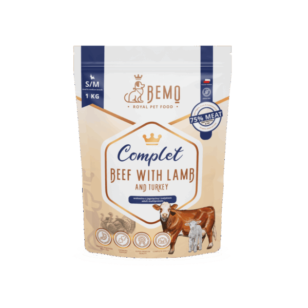 BEMO COMPLET - MULTIPROTEINOWA KARMA SUCHA DLA PSA Z WOŁOWINĄ, INDYKIEM I JAGNIĘCINĄ