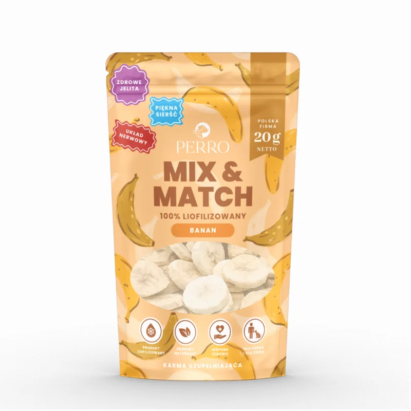 PERRO MIX & MATCH Banan Przysmaki liofilizowane 20g