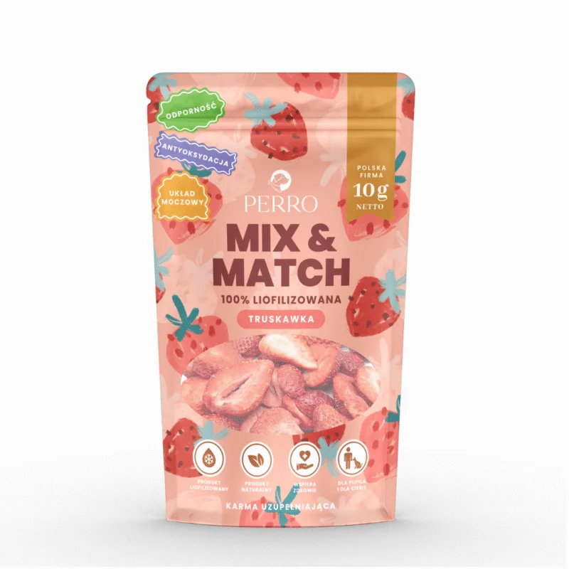PERRO MIX & MATCH Truskawka Przysmaki liofilizowane 10g